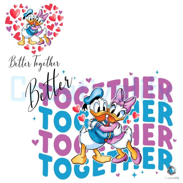 Donald Daisy Better Together Valentine Couple PNG