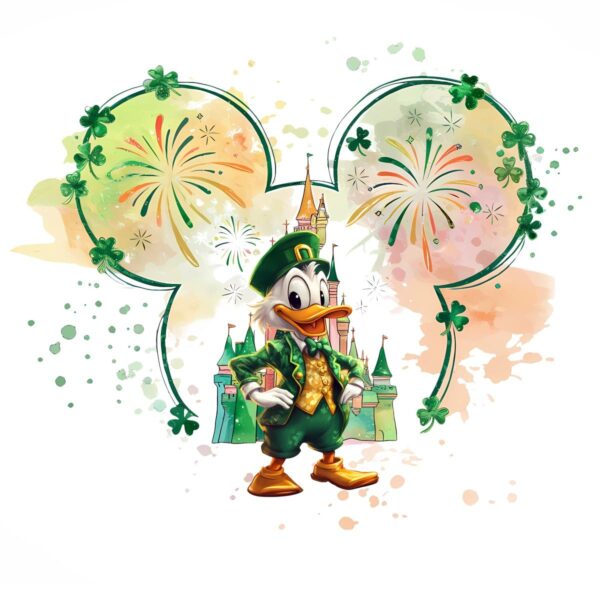 Donald Duck Disney Castle St Patricks Day Magic PNG