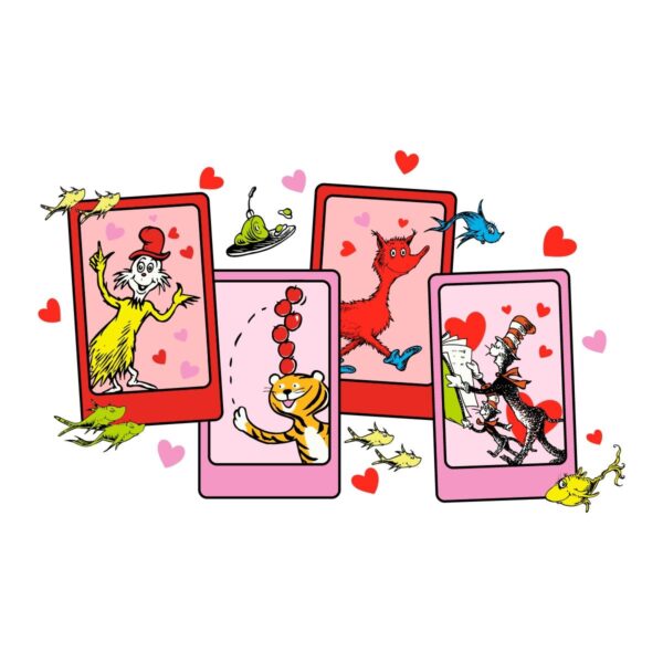 Dr Seuss Valentine Cat in the Hat PNG Design