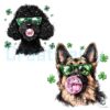 Funny Dog Blowing Bubbles Lucky Clover PNG