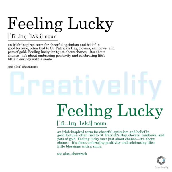 Feeling Lucky SVG St Patricks Day Vibes with Noun Meaning