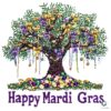 Festive Mardi Gras Bead Tree PNG Design