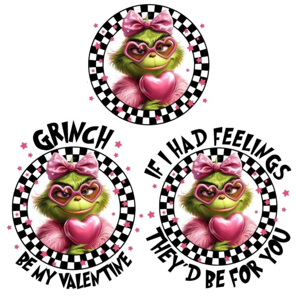 Girly Grinch Valentines Feelings Check PNG