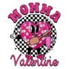 Glitter Momma Valentine Candy Heart Checkered PNG Design