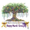 Happy mardi Gras Bead Tree Coquette PNG