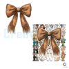 Howdy Coquette Western Bow in Brown Leather Cowgirl PNG