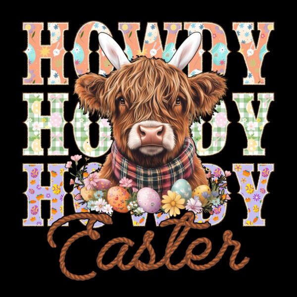 Howdy Easter Bunny Meets Highland Cow SVGPNG Delight