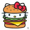 Kawaii Hello Kitty Burger SVG