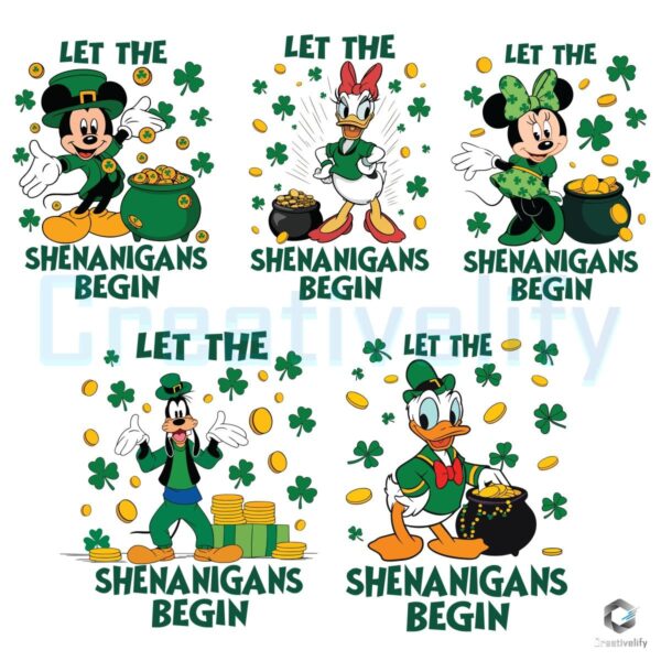 Let the Shenanigans Begin St Patricks Day SVG PNG Bundle