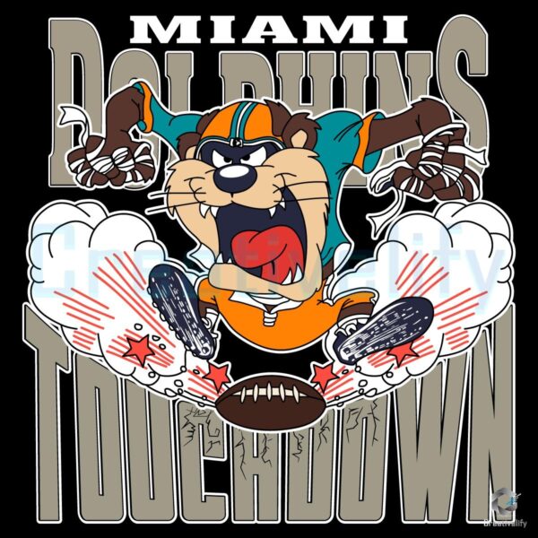 Looney Tunes Miami Dolphins Mascot Touchdown NFL PNG