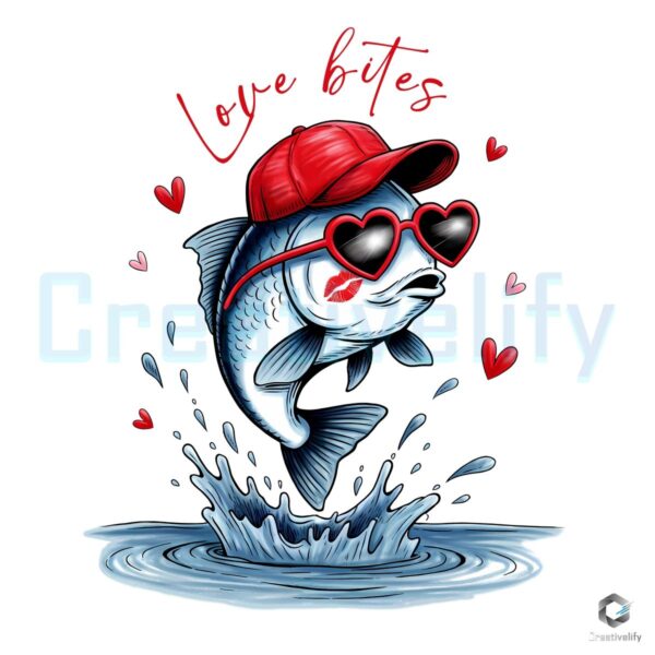 Love Bites Valentine Fisherman Gift PNG