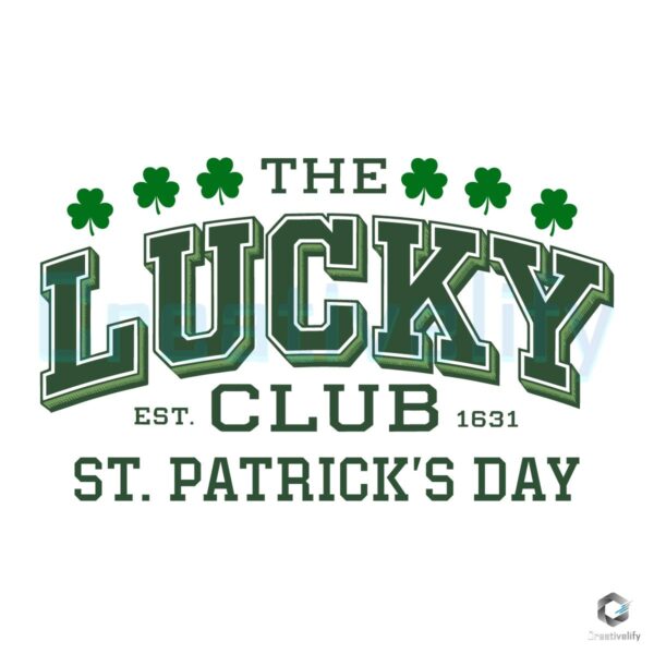 Lucky Club 1631 St Patricks Day SVG PNG Design