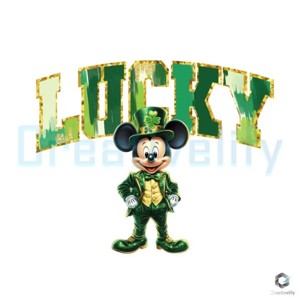 Lucky Mickey St Patricks Day SVGPNG Design