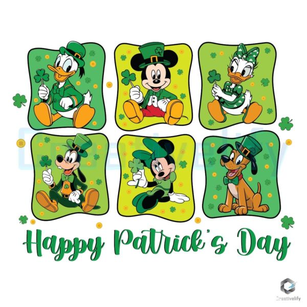 Magical St Patricks Day Disney Collage PNG Design