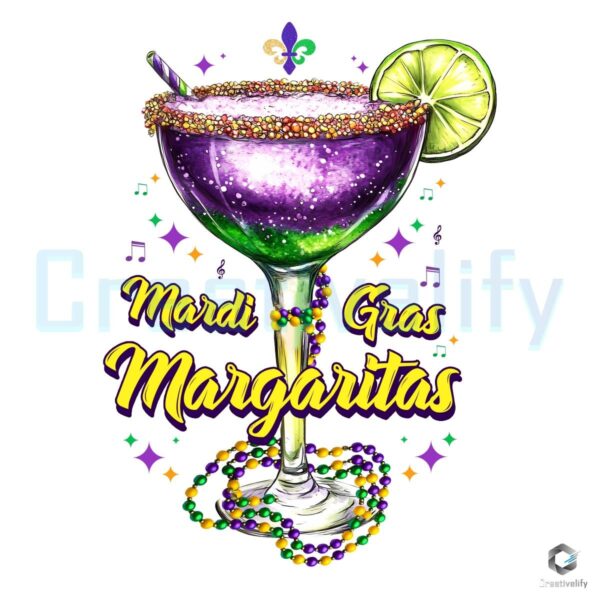 Mardi Gras Margaritas Wine Glass SVG PNG Design