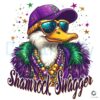 Mardi Gras Shamrock Swagger Duck PNG