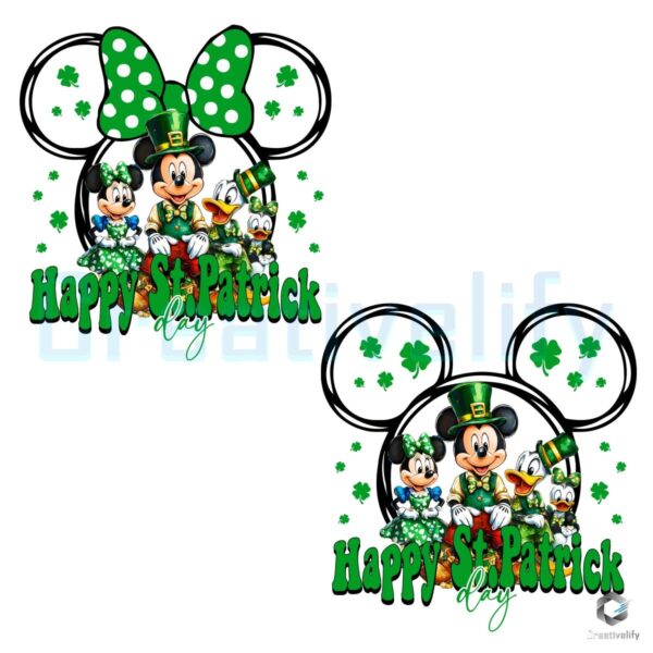 Mickey Minnie St Patricks Day Fun Happy PNG Design