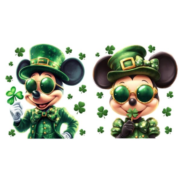 Mickey Mouse Lucky Shamrock St Patricks Day PNG Design