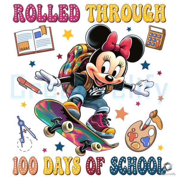 Minnie Mouse Celebrates 100 Days of School in Style PNG