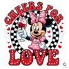 Minnie Mouse Cheers For Love Valentine Checkered PNG