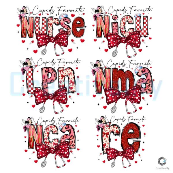 Minnie Mouse Cupid's Favorite Nurse Bundle PNG