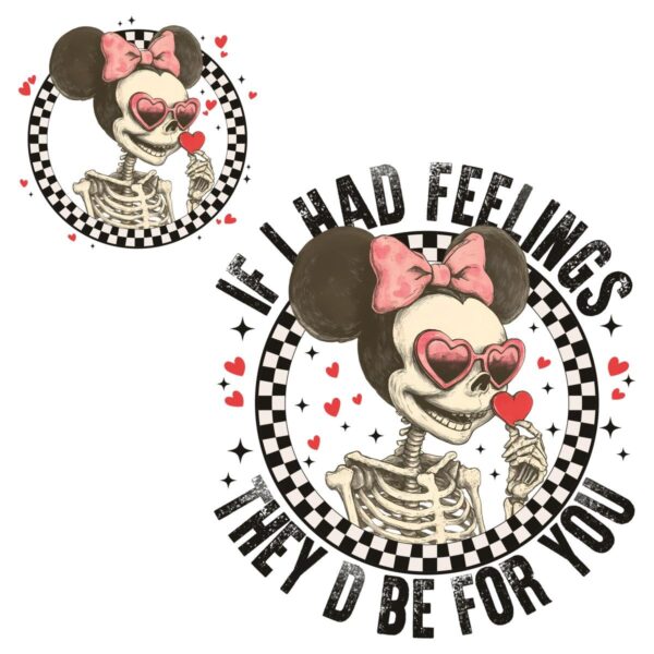 Minnie Mouse Skeleton If I Had Feelings PNG Art