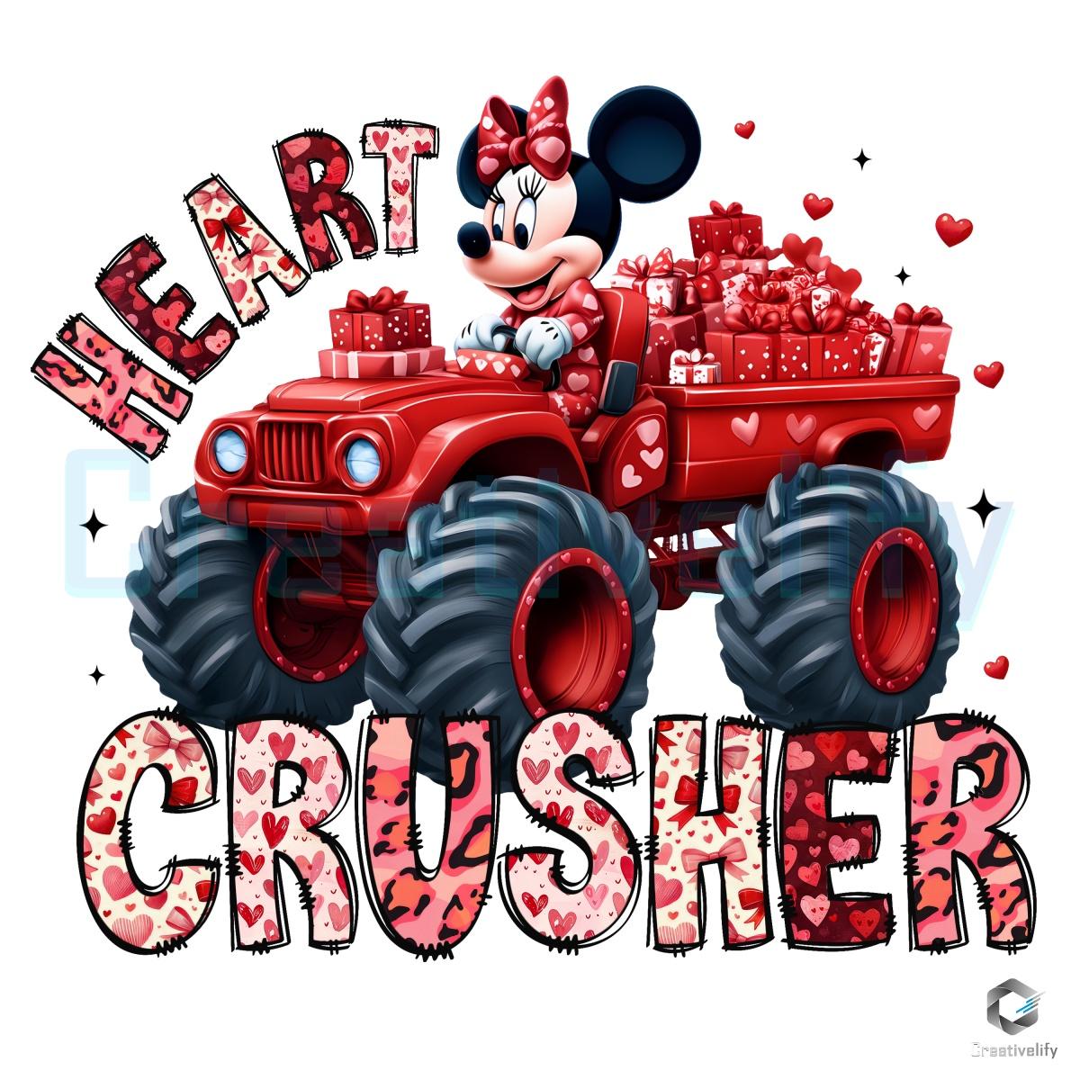 Minnie Mouse Valentine Heart Crusher Tractor SVG PNG