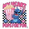 My Heart Pops for You Funny Valentine Stitch PNG Design