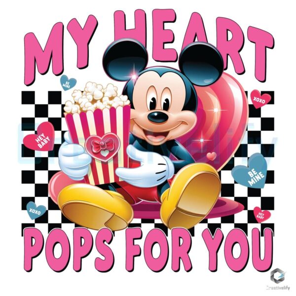 My Heart Pops for You Mickey Mouse SVGPNG Design