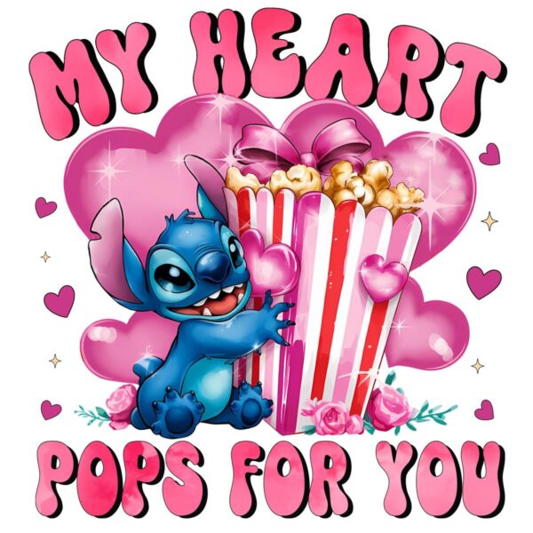 My Heart Pops for You Valentine Stitch SVGPNG Design