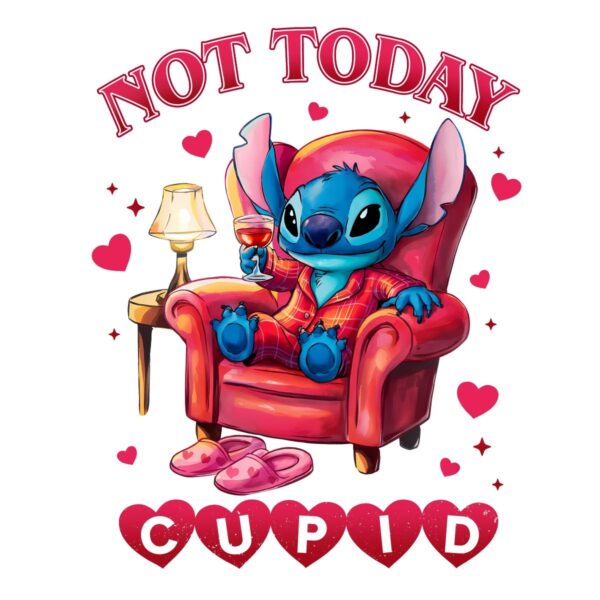 Not Today Cupid Stitch Sitting Valentine SVGPNG