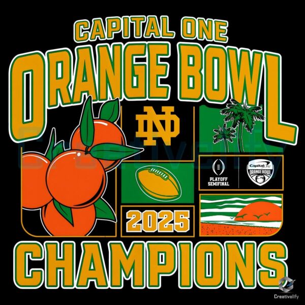 Notre Dame Fighting Irish 2025 Orange Bowl Champs SVGPNG