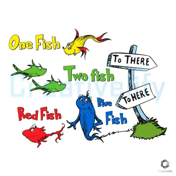 One Fish Two Fish SVG From Here to There Fun Everywhere