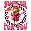 Pink Grinch Lollipop Love Checkered Design PNG