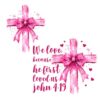 Pink Valentine Coquette Cross We Adore PNG Design