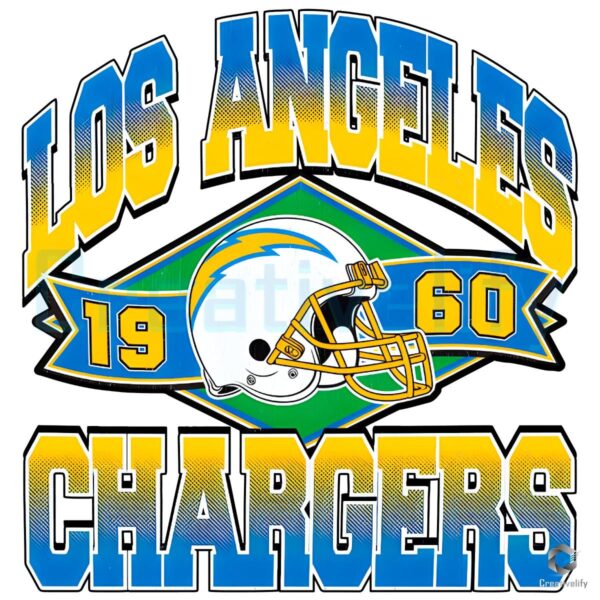 Retro 1960 Los Angeles Chargers NFL Helmet Design PNG