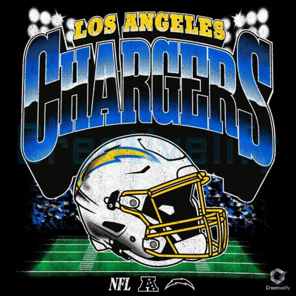 Retro Los Angeles Chargers Helmet Logo in Vintage PNG Style