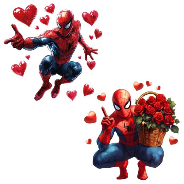 Romantic Rose Spiderman Valentines Day PNG Design