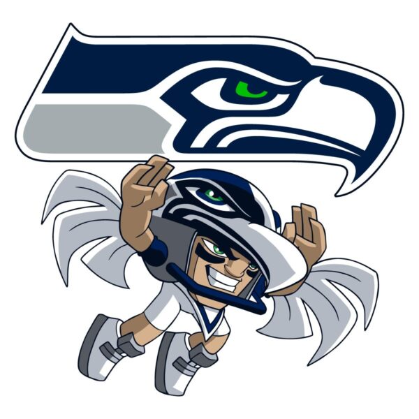 Seattle Seahawks NFL Rush Zone Cartoon Character SVG Design