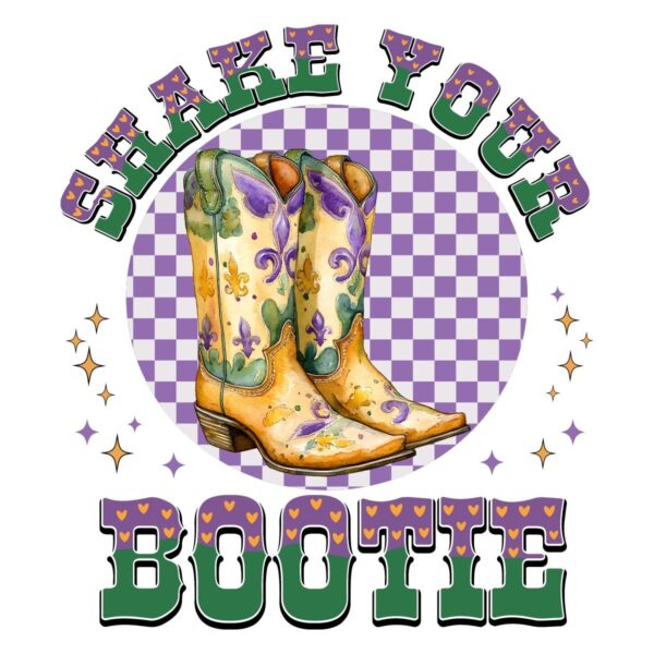 Shake Your Bootie Mardi Gras Boots SVG PNG Design