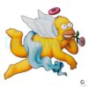 Simpsons Donut Angel with Rose in Mouth PNG Art