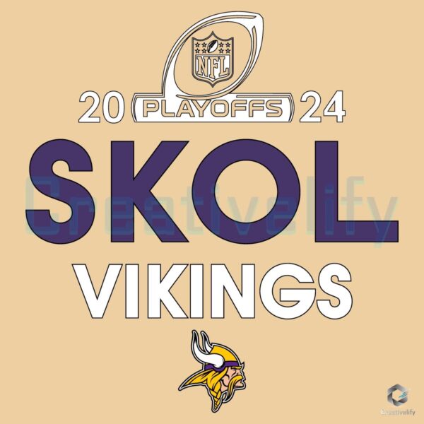 Skol Vikings 2024 NFL Playoffs SVG Design