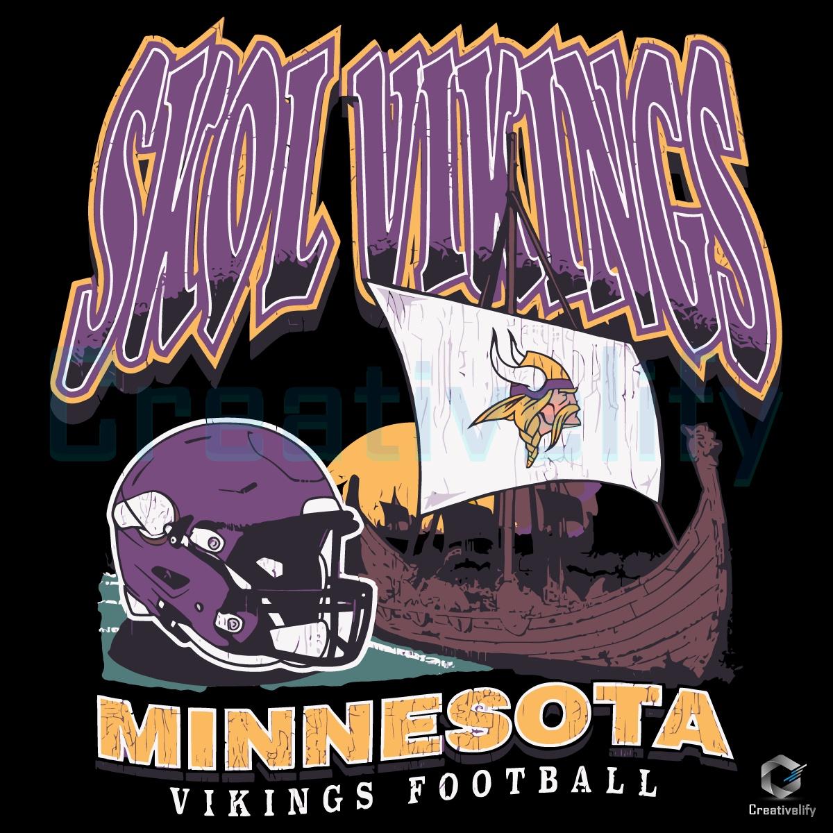 Skol Vikings Vintage Minnesota Football Logo in PNG Format