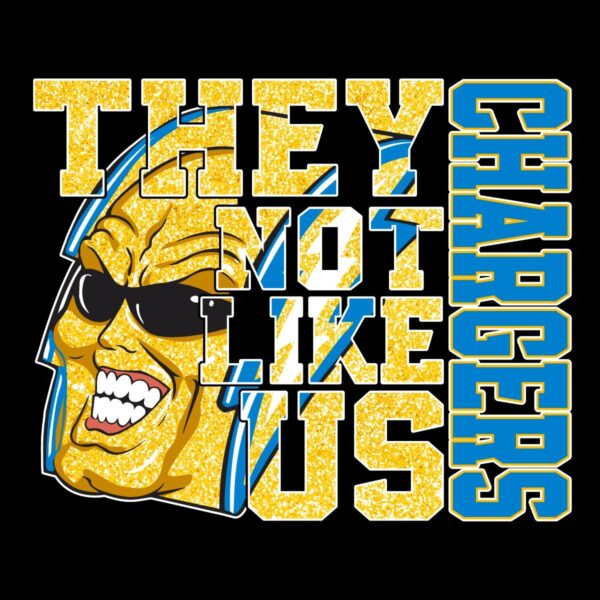 Sparkling Los Angeles Chargers They Not Like Us PNG