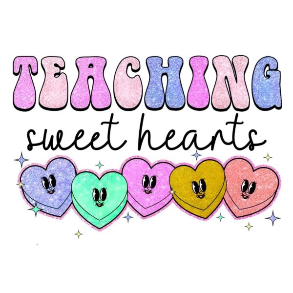 Sparkling Sweetheart Valentine Teacher PNG Design