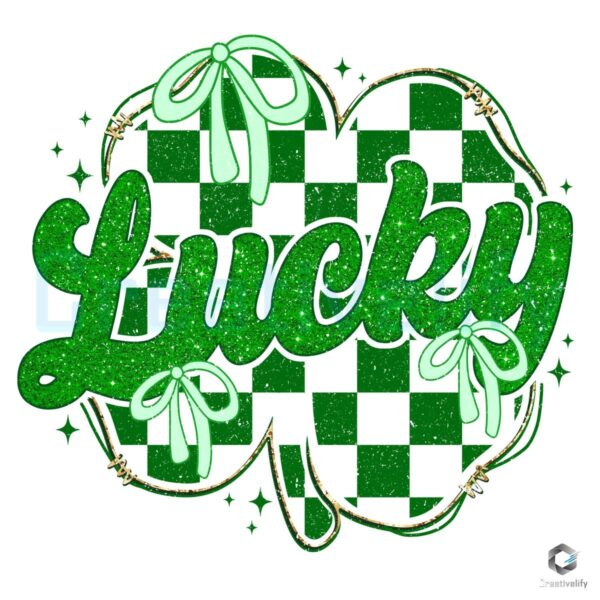 Sparkly Lucky Coquette St Patricks Day PNG Design