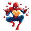 Spiderman Love Superhero Heart Valentine PNG Design