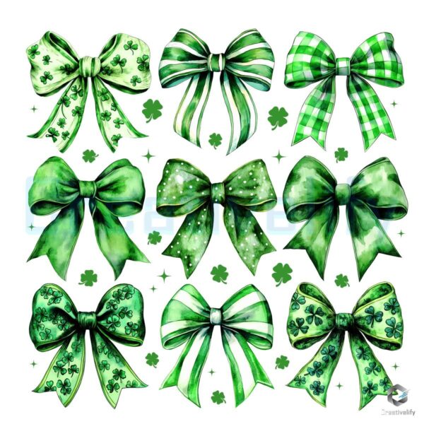 St Patricks Day Coquette Bow Bundle in PNG Format