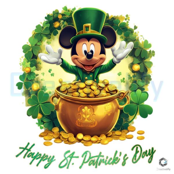 St Patricks Day Gold Leprechaun Mickey PNG Magic