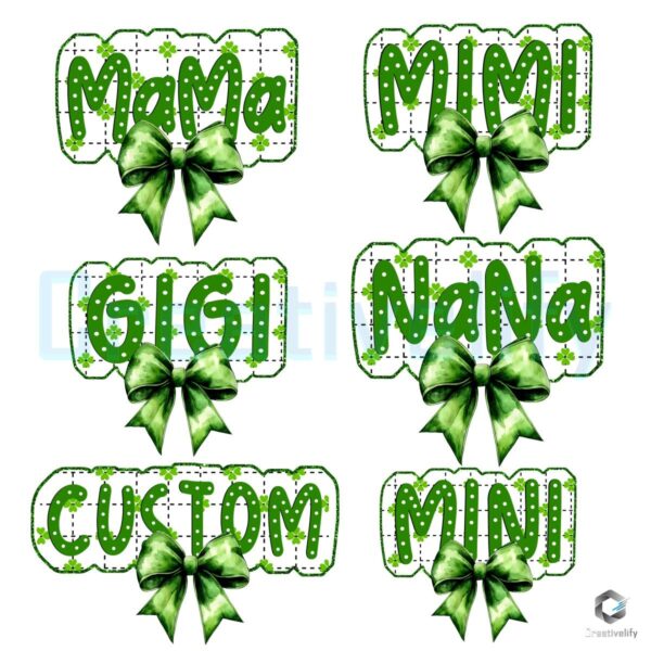 St Patricks Day Lucky Mom Coquette Bundle PNG